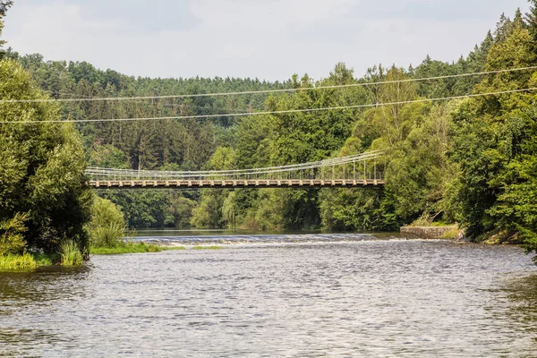 Stadlecky Retezovy Most Stadlec Kettingbrug Luznice Rivier Tsjechië — Stockfoto