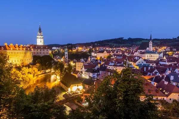 Vue Panoramique Soir Cesky Krumlov République Tchèque — Photo
