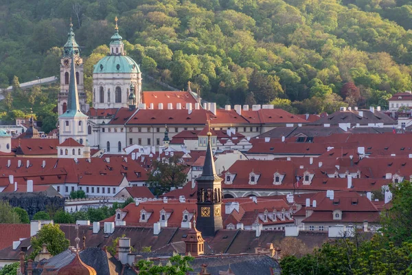 Çek Cumhuriyeti Prag Daki Küçük Tarafın Hava Görüşü — Stok fotoğraf