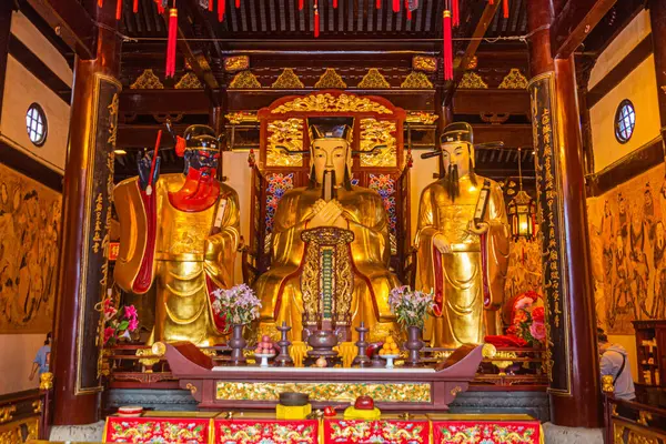 Szanghaj China Październik Październik 2019 Rzeźby Świątyni Boga Miasta Starym — Zdjęcie stockowe