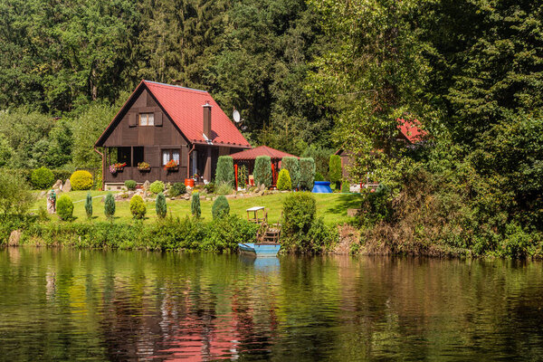 Rural cabins near Luznice river, Czech Republic
