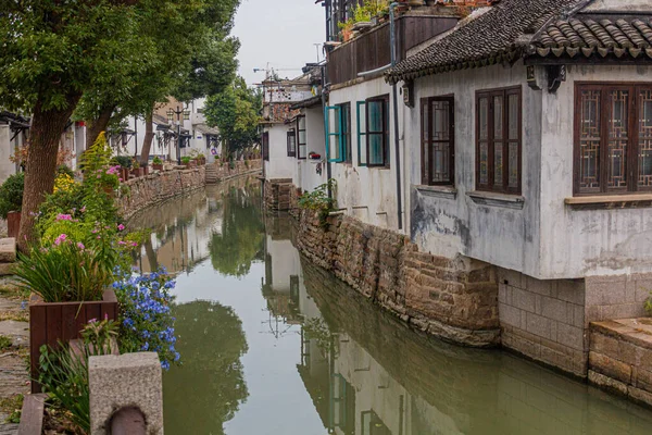 Kanał Mieście Luzhi Prowincja Jiangsu Chiny — Zdjęcie stockowe