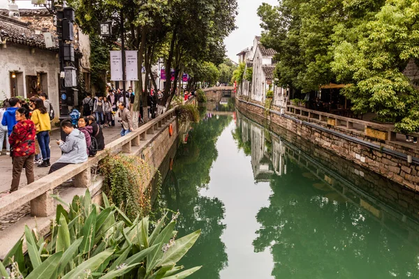 Suzhou China Octubre 2019 Pingjiang Road Canal Agua Suzhou Provincia — Foto de Stock