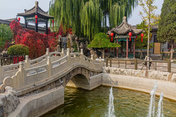 stock image Small garden in Qiao Family Courtyard, China