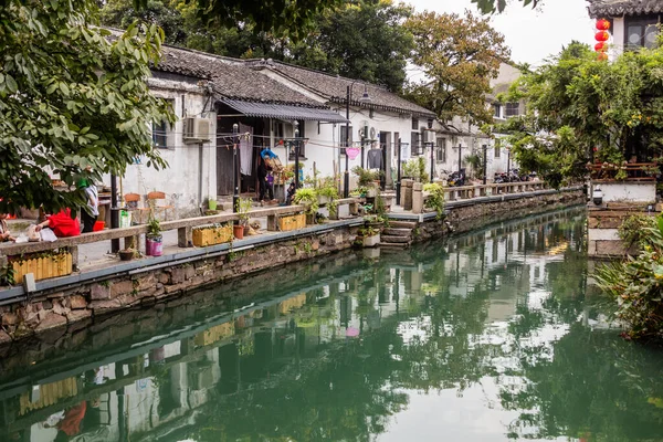 Suzhou China Outubro 2019 Canal Água Suzhou Província Jiangsu China — Fotografia de Stock
