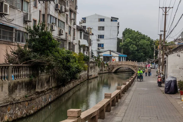 Suzhou China Oktober 2019 Blick Auf Einen Wasserkanal Suzhou Provinz — Stockfoto