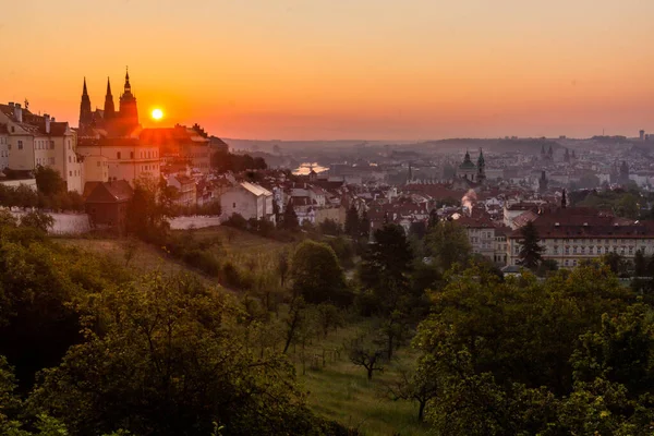 Ранним Утром Вид Собор Вита Малую Сторону Праге Чехия — стоковое фото