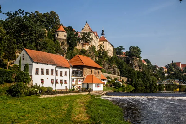 Άποψη Της Πόλης Bechyne Και Του Ποταμού Luznice Τσεχική Δημοκρατία — Φωτογραφία Αρχείου