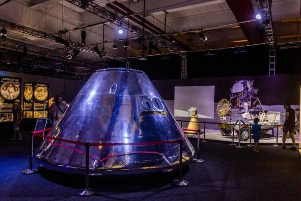 Praga Czechy Lipiec 2020 Kapsułka Apollo Wystawie Kosmos Discovery Space — Zdjęcie stockowe
