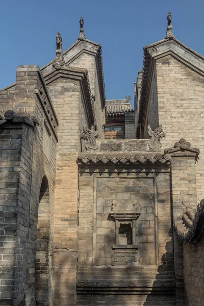 灵石县王家庭院洪门城堡的细节 — 图库照片
