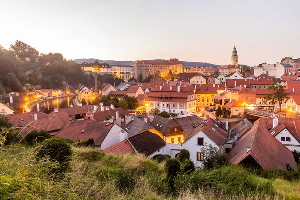Vue Panoramique Soir Cesky Krumlov République Tchèque — Photo