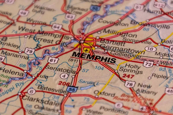Memphis Tennessee Usa Een Routekaart — Stockfoto