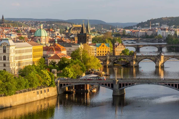 Vista Aérea Puentes Praga República Checa — Foto de Stock