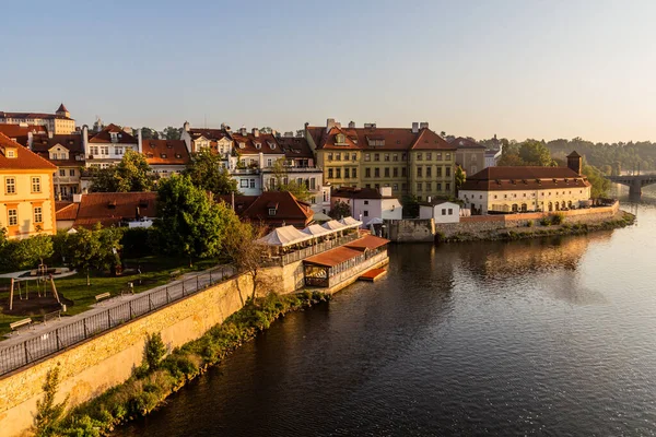 Vista Ribera Del Río Moldava Praga República Checa —  Fotos de Stock