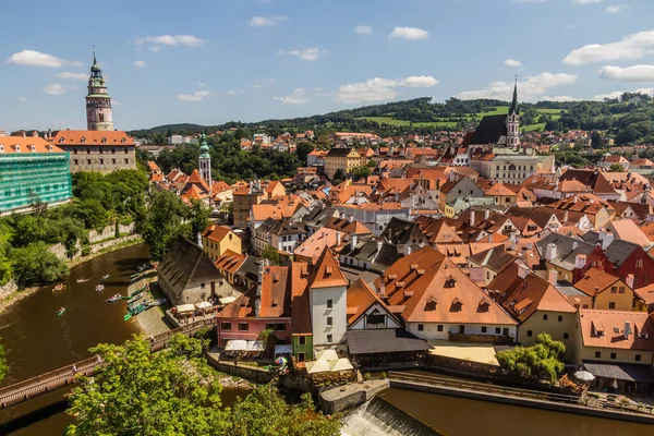 Cesky Krumlov Kasabası Çek Cumhuriyeti Panoraması — Stok fotoğraf