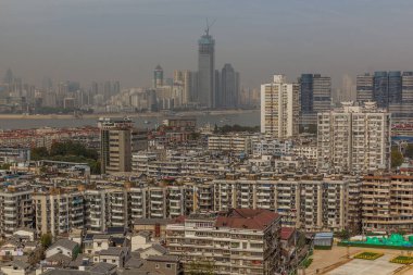 Wuhan 'ın havadan görünüşü, Hubei bölgesi, Çin