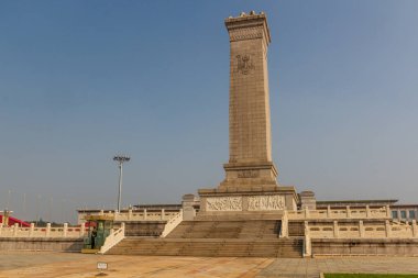 BEIJING, ÇİN - 18 Ekim 2019: Pekin, Çin Halk Kahramanları Anıtı