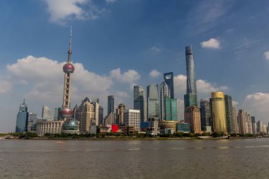 Şangay, Çin 'de Pudong' un silüeti.