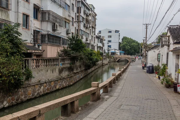 Vista Canal Água Suzhou Província Jiangsu China — Fotografia de Stock