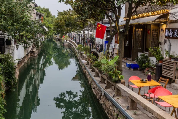 Suzhou China Październik 2019 Droga Pingjiang Kanał Wodny Suzhou Prowincja — Zdjęcie stockowe