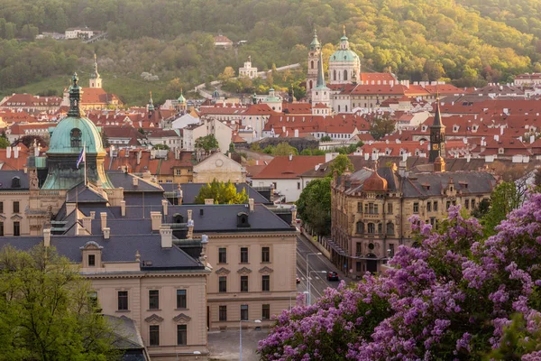 Çek Cumhuriyeti Prag Daki Küçük Tarafın Bahar Manzarası — Stok fotoğraf