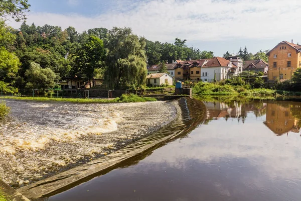 Pokorny Weir Luznice River Tabor City Τσεχία — Φωτογραφία Αρχείου