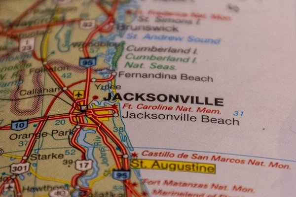 Jacksonville Florida Abd Bir Yol Haritasında — Stok fotoğraf