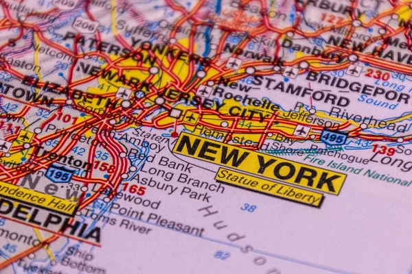 道路地図上の米国ニューヨーク市 — ストック写真