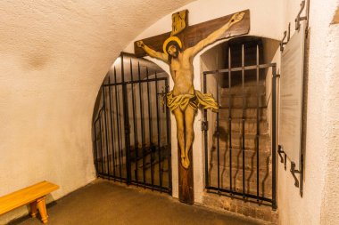 BRNO, CZECHIA - 6 Eylül 2021: Çek Cumhuriyeti 'nin Brno kentindeki Capuchin Mahzeni