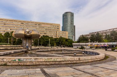 BRATISLAVA, SLOVAKIA - 7 Eylül 2021: Bratislava, Slovakya 'da Namestie Slobody (Freddom Square)