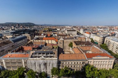 Macaristan 'daki Aziz Stephen Bazilikası' nın kubbesinden Budapeşte 'nin hava manzarası
