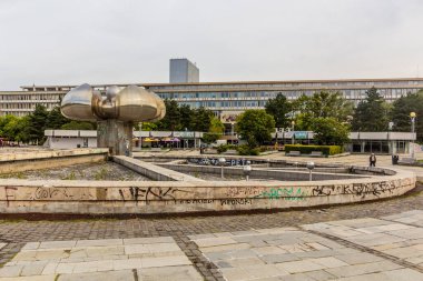 BRATISLAVA, SLOVAKIA - 7 Eylül 2021: Bratislava, Slovakya 'da Namestie Slobody (Freddom Square)