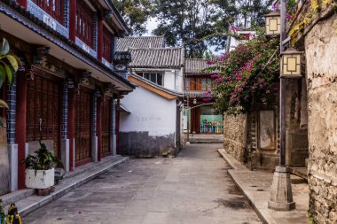 Dali antik kentinde bir sokak, Yunnan ili, Çin