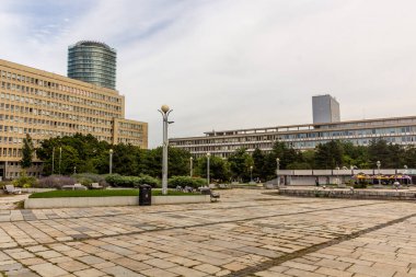 BRATISLAVA, SLOVAKIA - 7 Eylül 2021: Bratislava, Slovakya 'da Namestie Slobody (Freddom Square)