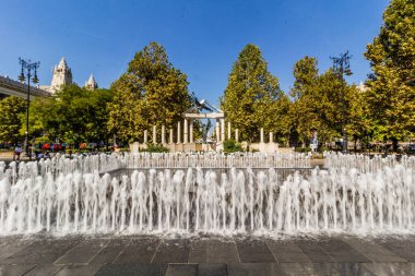 BUDAPEST, HUNGARY - 8 Eylül 2021: Budapeşte, Macaristan 'daki Alman İşgali Mağdurları Anıtı