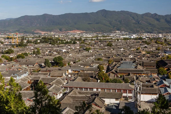 Вид Воздуха Старый Город Лицзян Провинция Юньнань Китай — стоковое фото