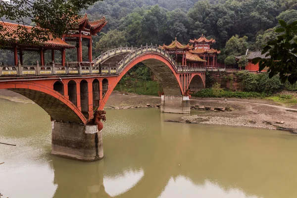 Foot bridge near Giant Buddha scenic area in Leshan, Sichuan province, China