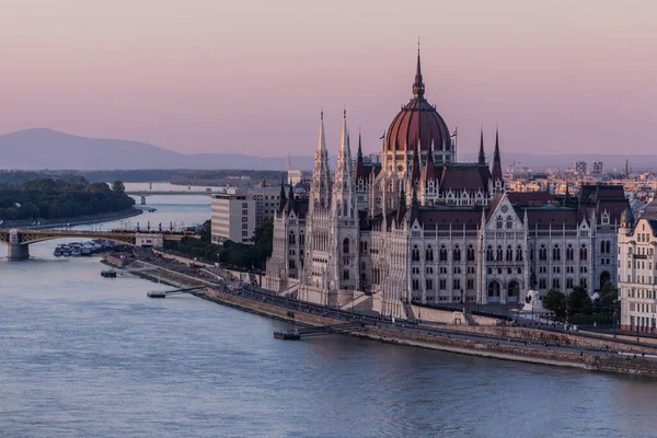 Donau Und Ungarisches Parlamentsgebäude Budapest Ungarn — Stockfoto