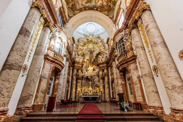 维也纳 澳大利亚 2021年9月9日 奥地利维也纳Karlskirche 圣查尔斯教堂 的内政 — 图库照片