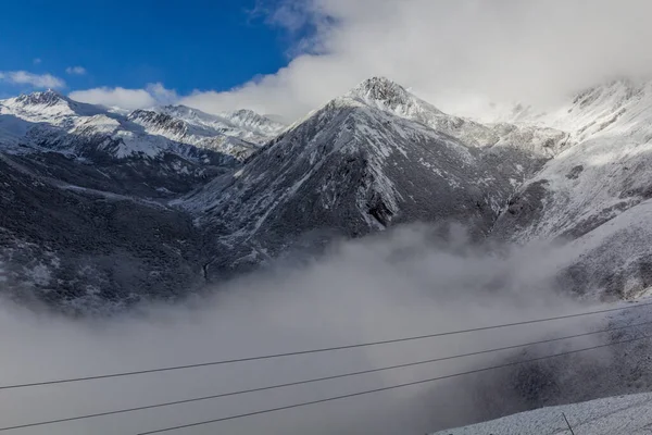 Neve Coberto Picos Perto Siguniangshan Cidade Província Sichuan China — Fotografia de Stock