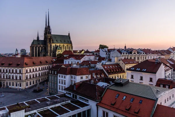 Večerní Panorama Brna Česká Republika — Stock fotografie