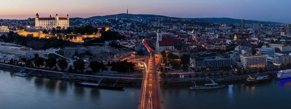 Kalenin Havadan Görünüşü Slovakya Nın Başkenti Bratislava Daki Eski Kasaba — Stok fotoğraf