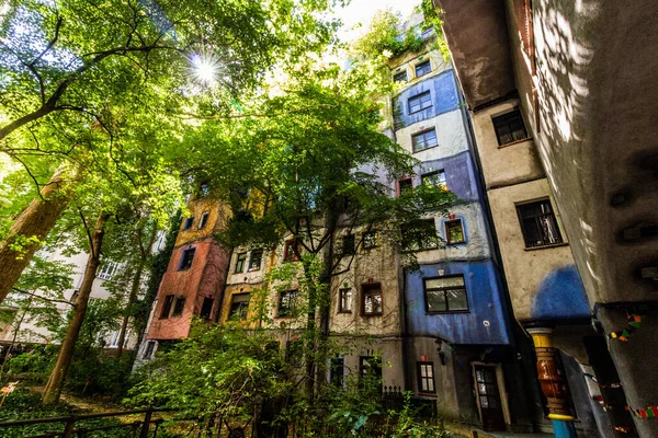 Vienna Ausztria Szeptember 2021 Hundertwasser Ház Bécsben Ausztriában — Stock Fotó