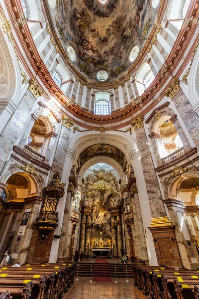 Вена Австрия Сентября 2021 Интерьер Карлскирче Церковь Святого Карла Вене — стоковое фото