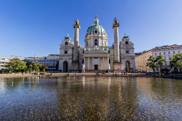 Karlskirche Biserica Charles Din Viena Austria — Fotografie, imagine de stoc