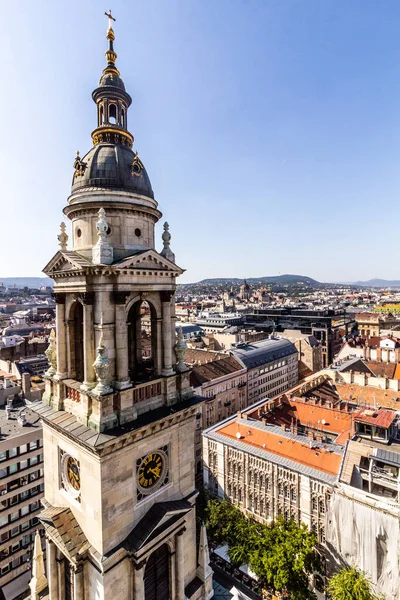 匈牙利 从圣史提芬大教堂的圆顶塔俯瞰布达佩斯 — 图库照片
