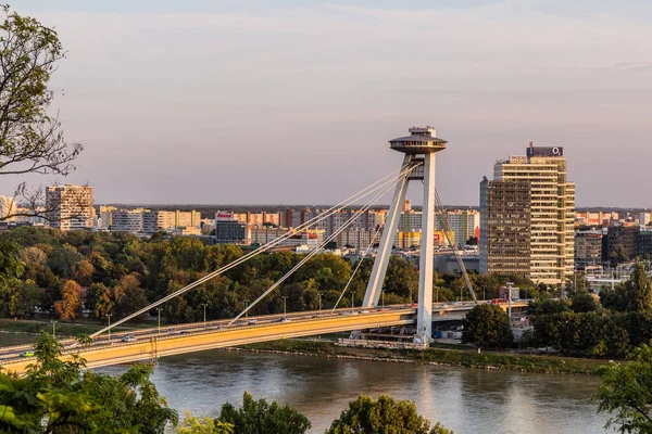 Bratislava Slovakia September 2021 Snp Міст Братиславі Словаччина — стокове фото