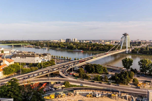 Bratislava Slovakya Daki Snp Köprüsü — Stok fotoğraf