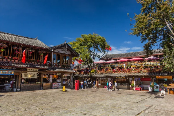 Lijiang China November 2019 Kopfsteinpflasterplatz Der Altstadt Von Lijiang Provinz — Stockfoto