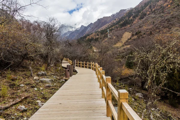 Promenada Dolinie Changping Niedaleko Góry Siguniang Prowincji Syczuan Chiny — Zdjęcie stockowe